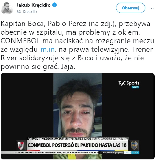 Naciskają na rozegranie meczu, a kapitan Boca Juniors...